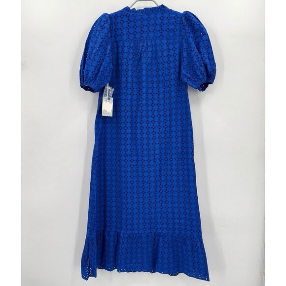 Hyacinth House by Tuckernuck Blue Eyelet Lace Tryall Midi Dress sz S NWT Cotton - Picture 6 of 6